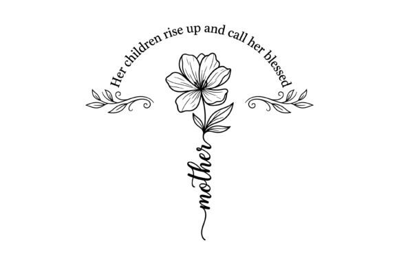 Blessed Mother Floral Christian Graphics for T-Shirt Designs