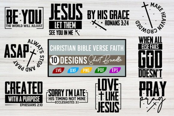 Christian Bible Verse Faith Shirt Bundle: Perfect for T-Shirt Designs and Graphics
