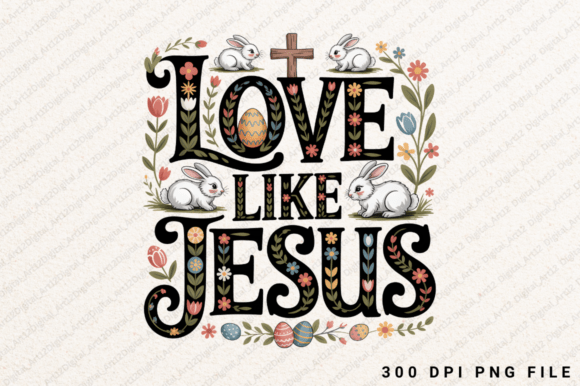 Christian Faith Easter Bunny PNG: Perfect for T-Shirt Designs & Graphics