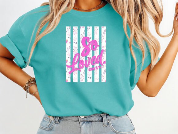 So Loved Jesus Coquette T-Shirt Design: A Graphics Gem